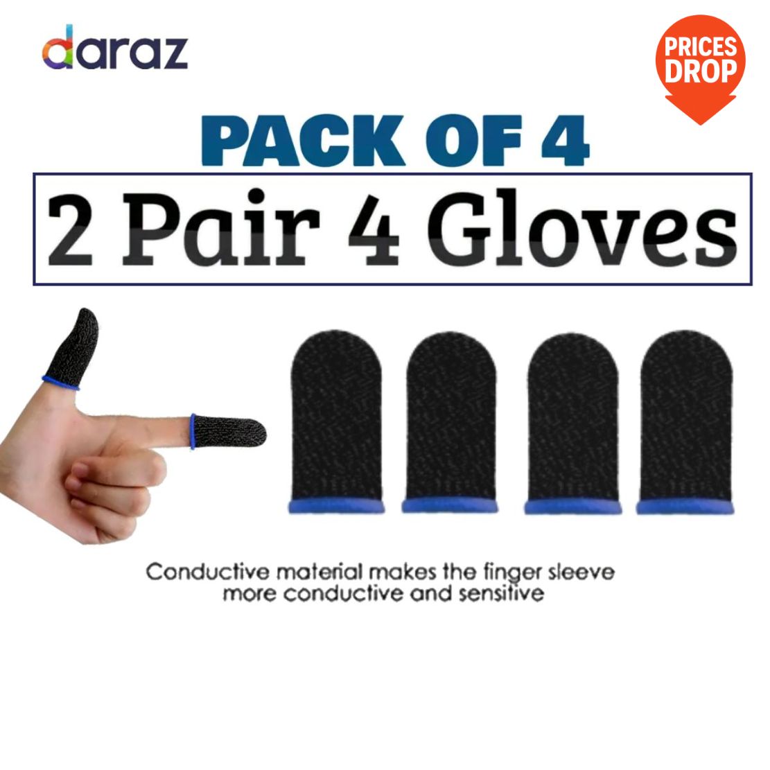🎮 2 Pairs Gaming Thumb Gloves 3.6 | Mobile Gaming Finger Sleeves | Smooth Touch Control | Fast Response | Sweat Proof & Breathable | High Sensitivity Gaming Accessories