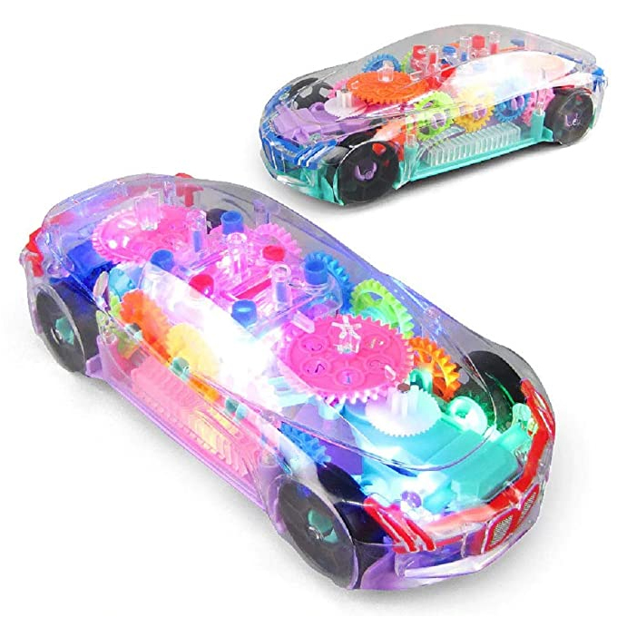 Concept Racing Colorful Car Educational Transparent Battery Operated