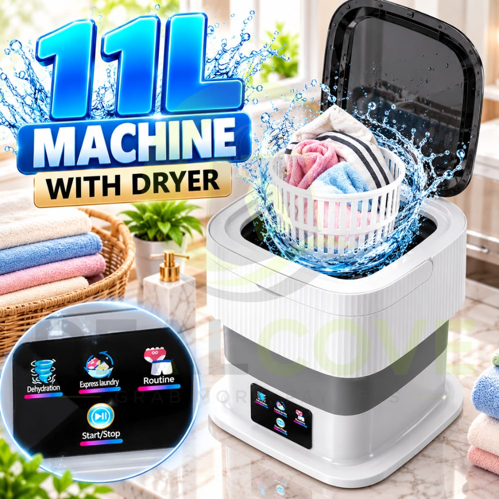 7L/8L/11L Mini Portable Washing Machine – Foldable Electric Laundry Bucket Washer – Compact Baby Clothes Washing Machine – Small Washer for Kids Clothes, Travel, Dorm & Home Use – Portable Foldable Wa