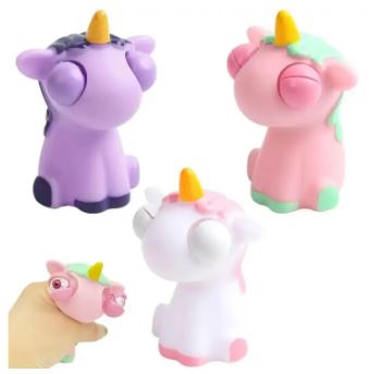 Squishy Toy Eye Popping Unicorn Worm Squeeze Toy Stress Reliever Anti-stress Fidget Halloween Christmas Kids Party Favors Gifts