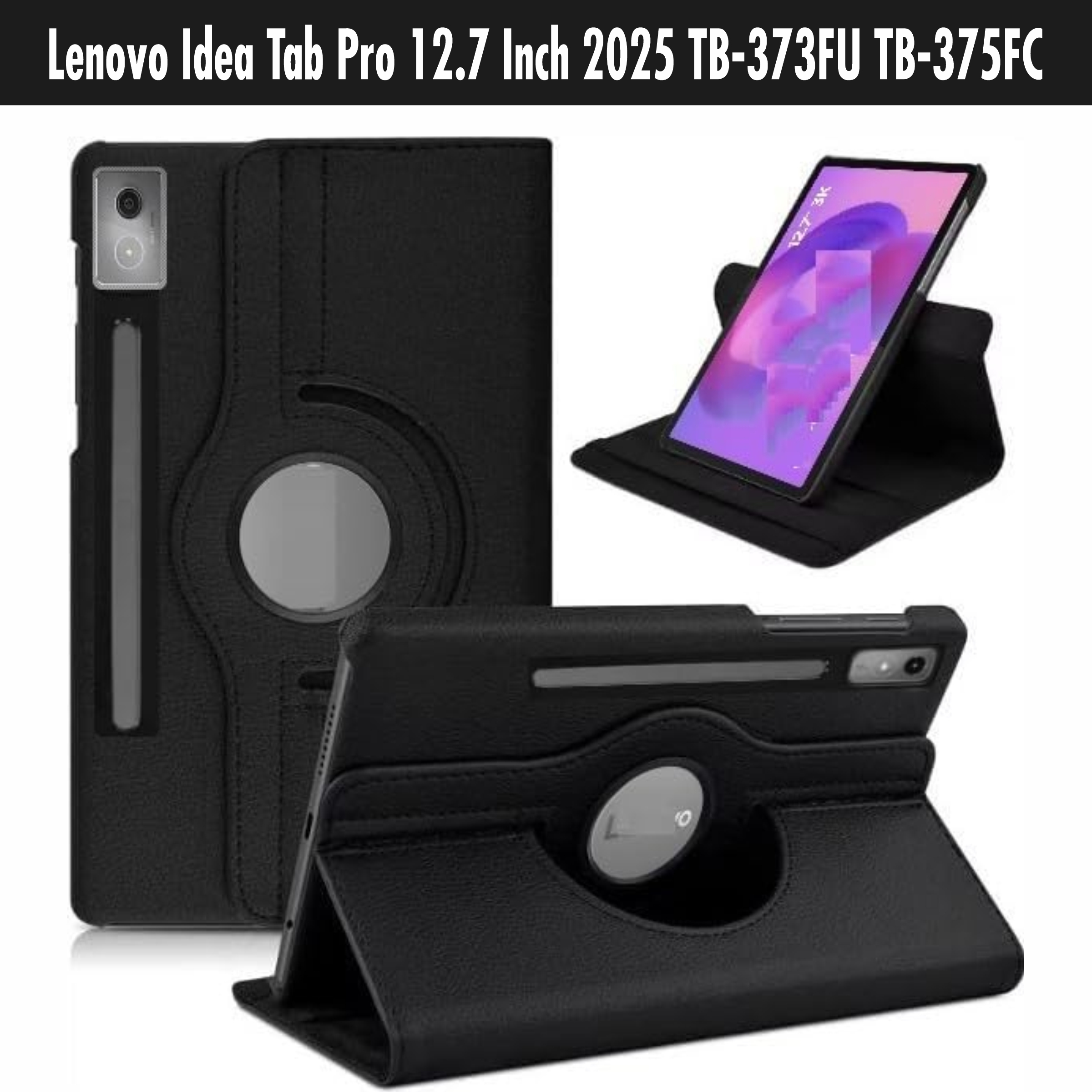 Cover for Lenovo Idea Tab Pro 12.7 Inch 2025 TB-373FU TB-375FC Flip case for Lenovo Xiaoxin Pad Pro 12.7 inch TB373FU/Tb375FC, Shockproof Cover with Pencil Holder, Auto Wake/Sleep
