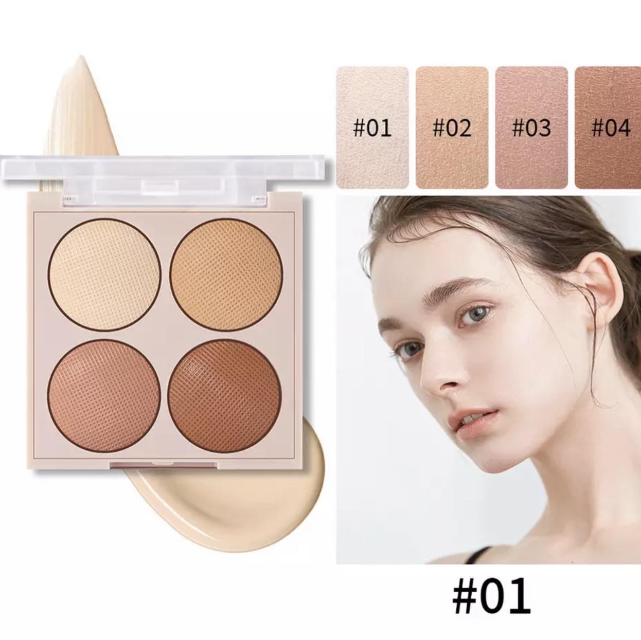 Miss Rose 4 color concealer and corrector palette - Miss-Rose.pk