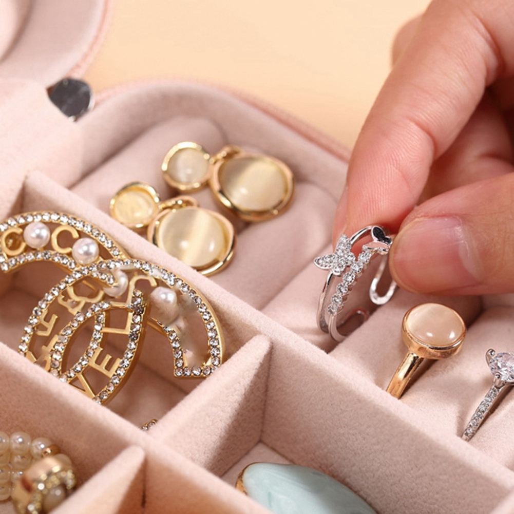 Portable Jewellery Box Organizer Travel Jewelry Storage ,Pink