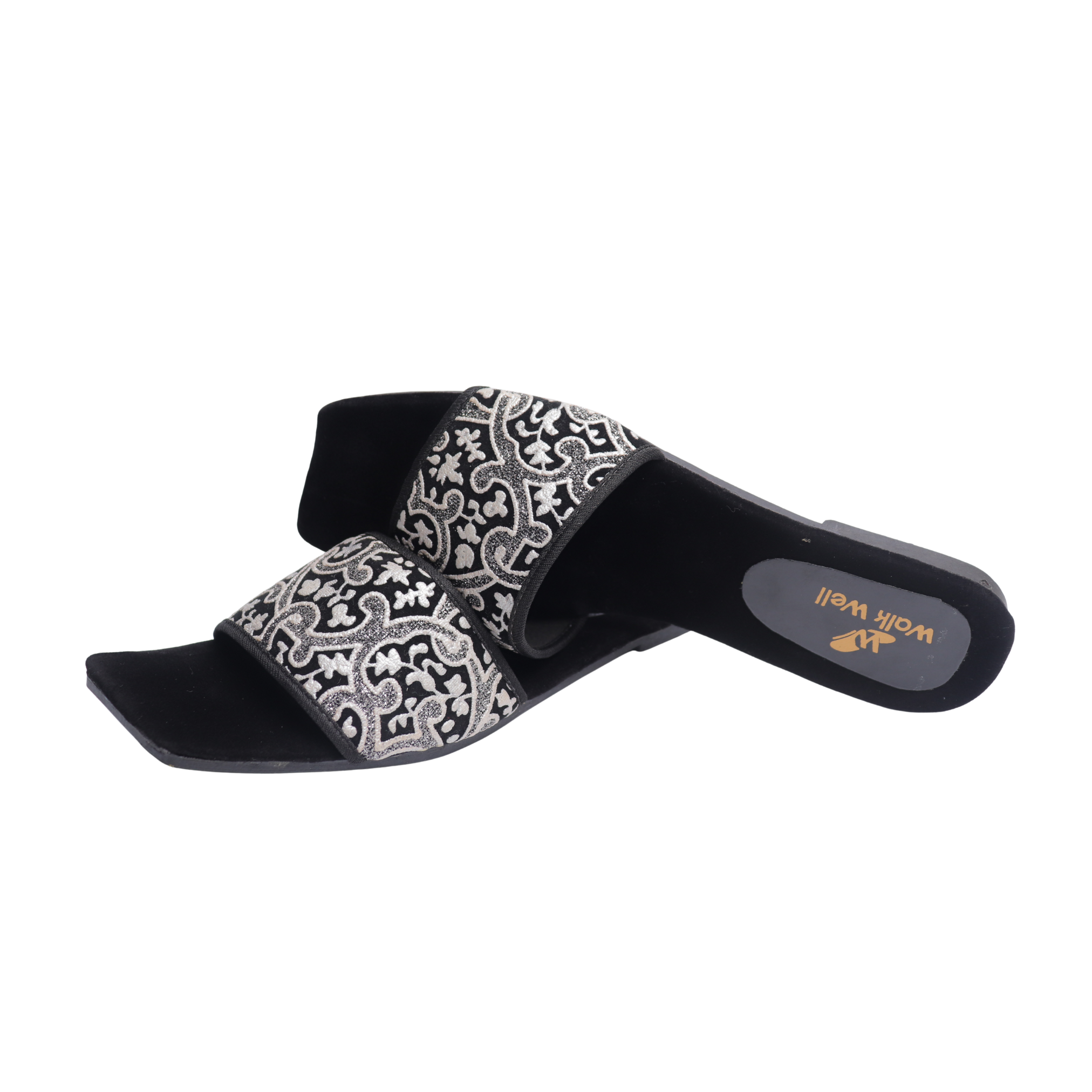 Ladies Slippers silver & Gold Fancy Embroidered Flip Flops for Women Stylish & Comfortable
