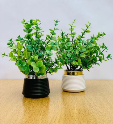 Artificial Wild Plant with Black / White Pot | Washable | Best Used for Home Purposes and Office Decoration Table Top home decoration items flowers Showpiece for home decoration