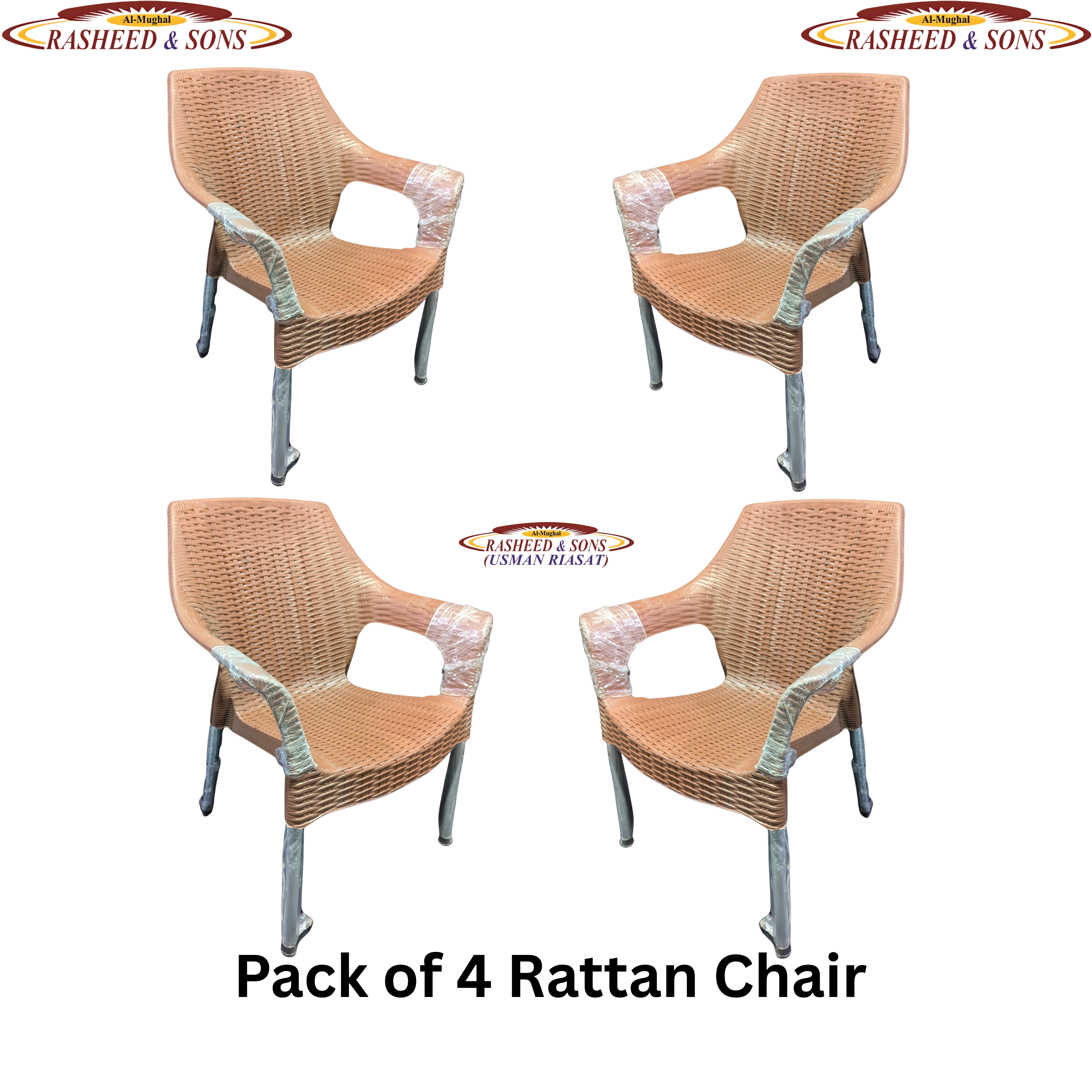 Plastic Chair Rattan Sofa Chair & Diamond Sofa Set – Brown & Dark Chocolate – Folding Table & Fix Table – Outdoor Garden Furniture – Rasheed & Sons Pakistan