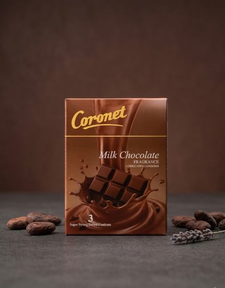 Coronet Milk Chocolate Lubricated Condoms 3 Pcs – Ultra Smooth, Safe & Flavored Protection for Men