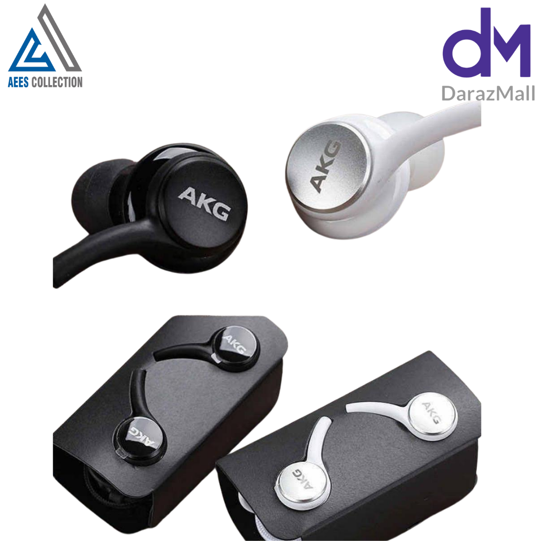 AKG Handsfree - Universal AKG Handfree For All Android Devices Having 3.5mm Headphone Jack - Tuned By Samsung - PUBG AKG Earphone - Handfree For Music -Black Color