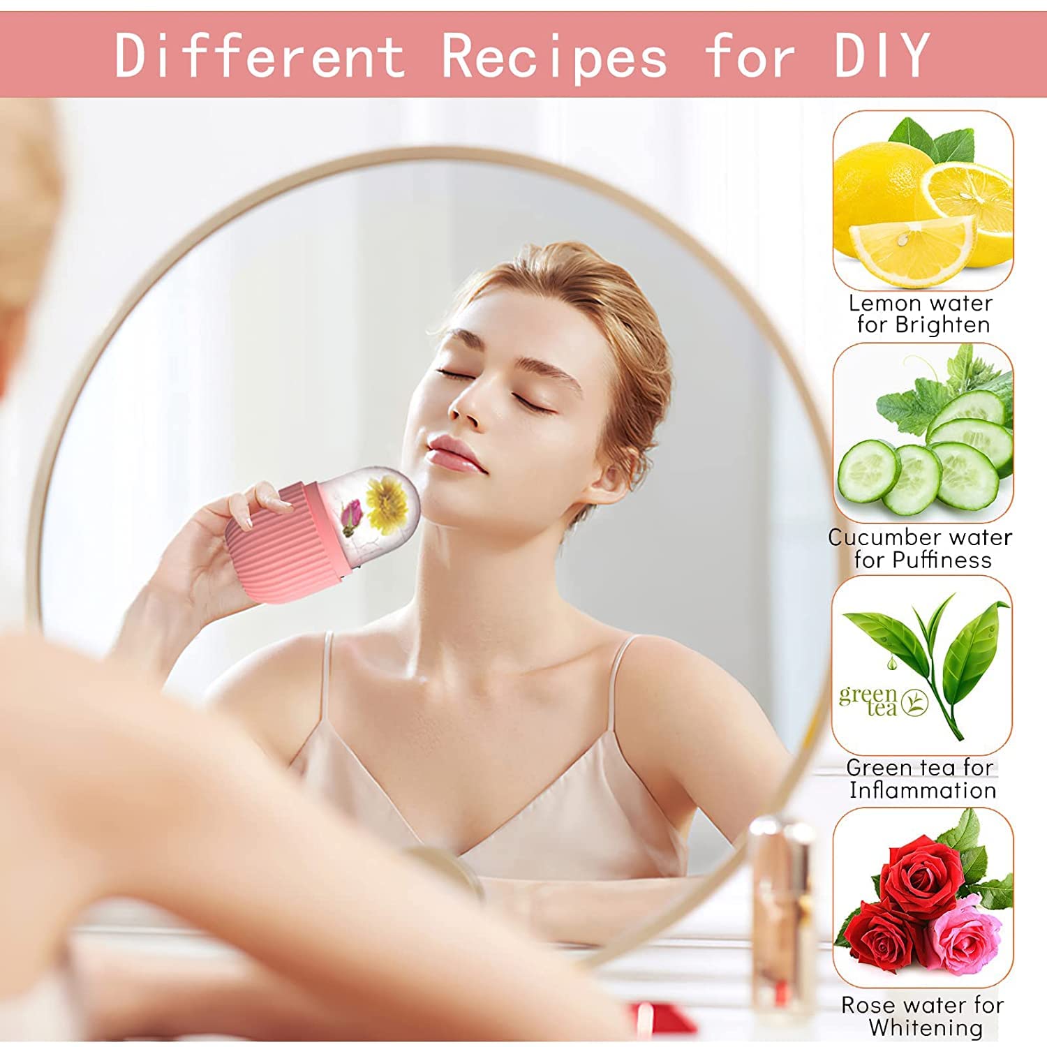 Face Stone Jade Roller Massager with Gua Sha Stone And Ice Roller Multicolour Set Facial Roller 100% Natural Stone Jade Roller For Skin Eye Neck Body Ice Cube