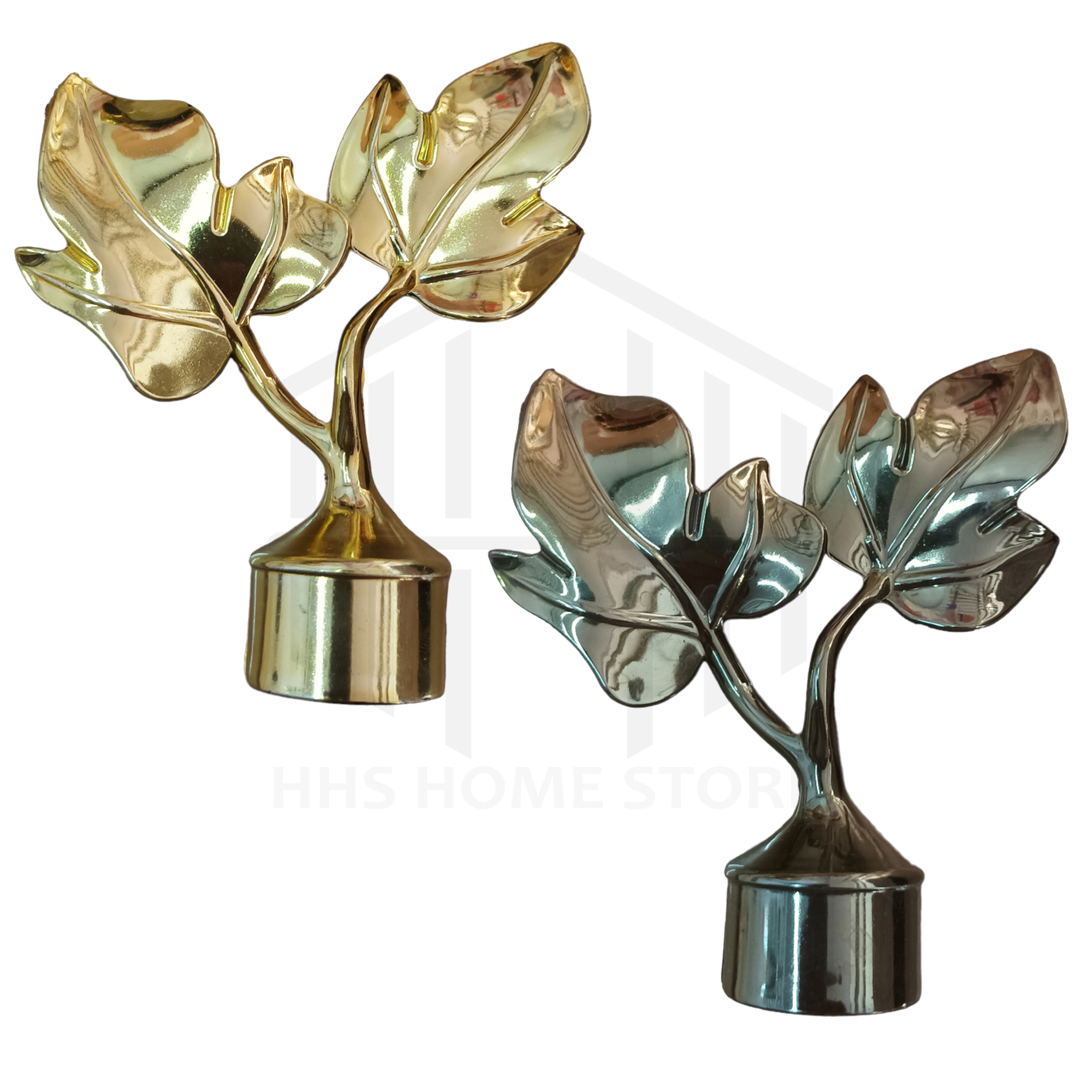 CURTAIN ROD END STOPPERS, LEAF SHAPED CURTAIN KNOBS, DURABLE PVC MATERIAL CURTAIN END CAPS