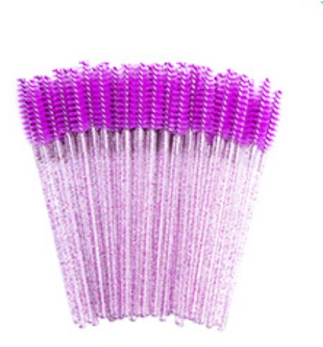 5 Pieces Glitter Purple Eyelash Brushes Plastic Handle Eyebrow Mascara Applicator Eyelash Extension Makeup Tool