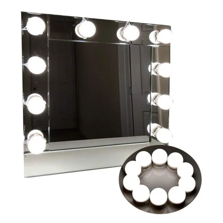 10-Piece LED Mirror Lights with 3 Light Modes for Professional Makeup Application Easy Kitchen