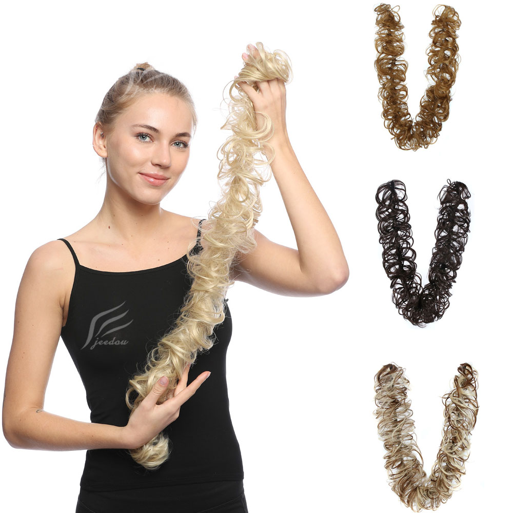 Synthetic Elastic Hair Curly Chignons Hair Bun Curly Clip in Hair Accessories - All colors available