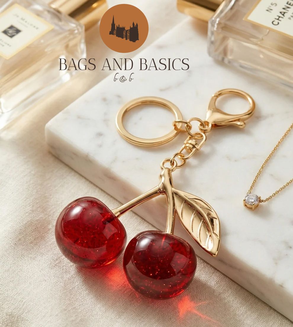 Cherry Charm Bag Keychain Large Size , key chain for ladies ,  bags for girls