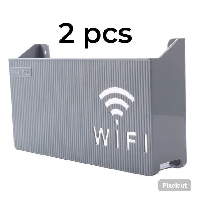 WHITE –Wifi Holder Wall Mounted WiFi Router Shelf Box – ABS Plastic Wireless Router Holder & Organizer – Hidden Cable Storage Bracket – Space Saver for Home & Office – Easy Install – Black, White, Gray, Pink – Wall Mounted Decorative Internet Box
