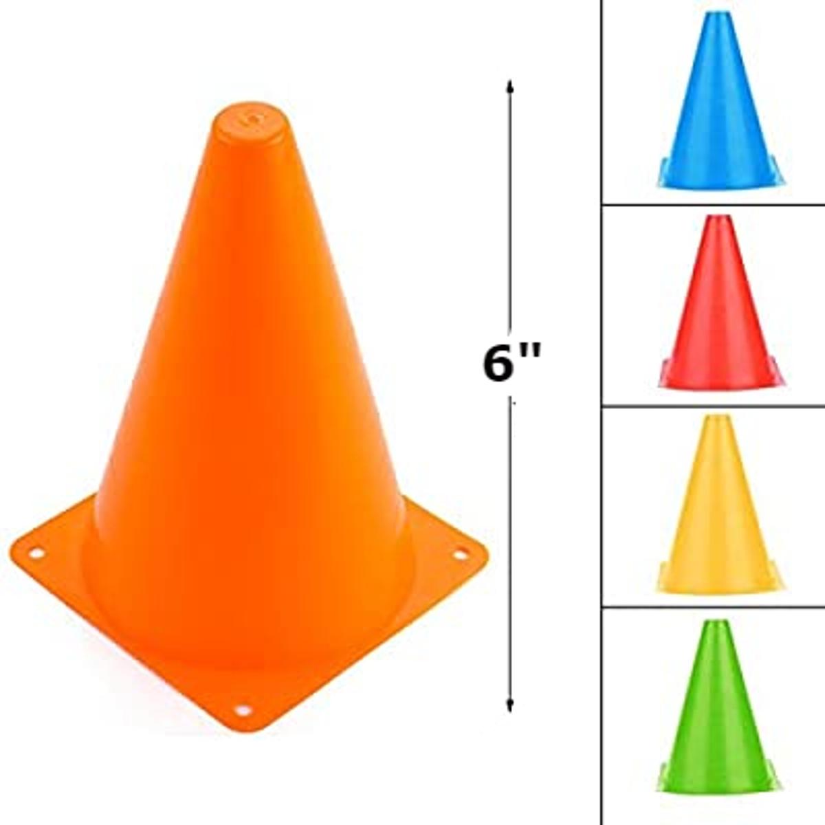 6 inch Multipurpose Training Cones Football Basketball, Soft & Durable Traffic Cone for Safety, Agility, Soccer, Football & Other Activities, 6 Inch Sport Football Training Maker Bucket Traffic Cone Triangular Marker Obstacle Training Cone