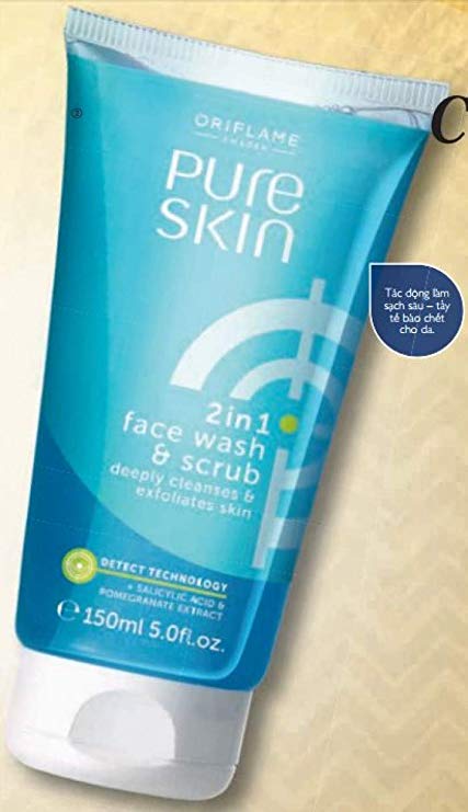 pure skin 2 in 1 face wash