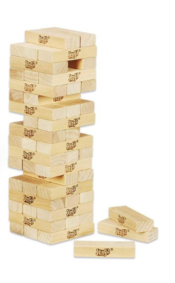 Hasbro Jenga Classic Wooden Blocks Tower Game 54 Pieces - Family Fun Strategy Game for All Ages