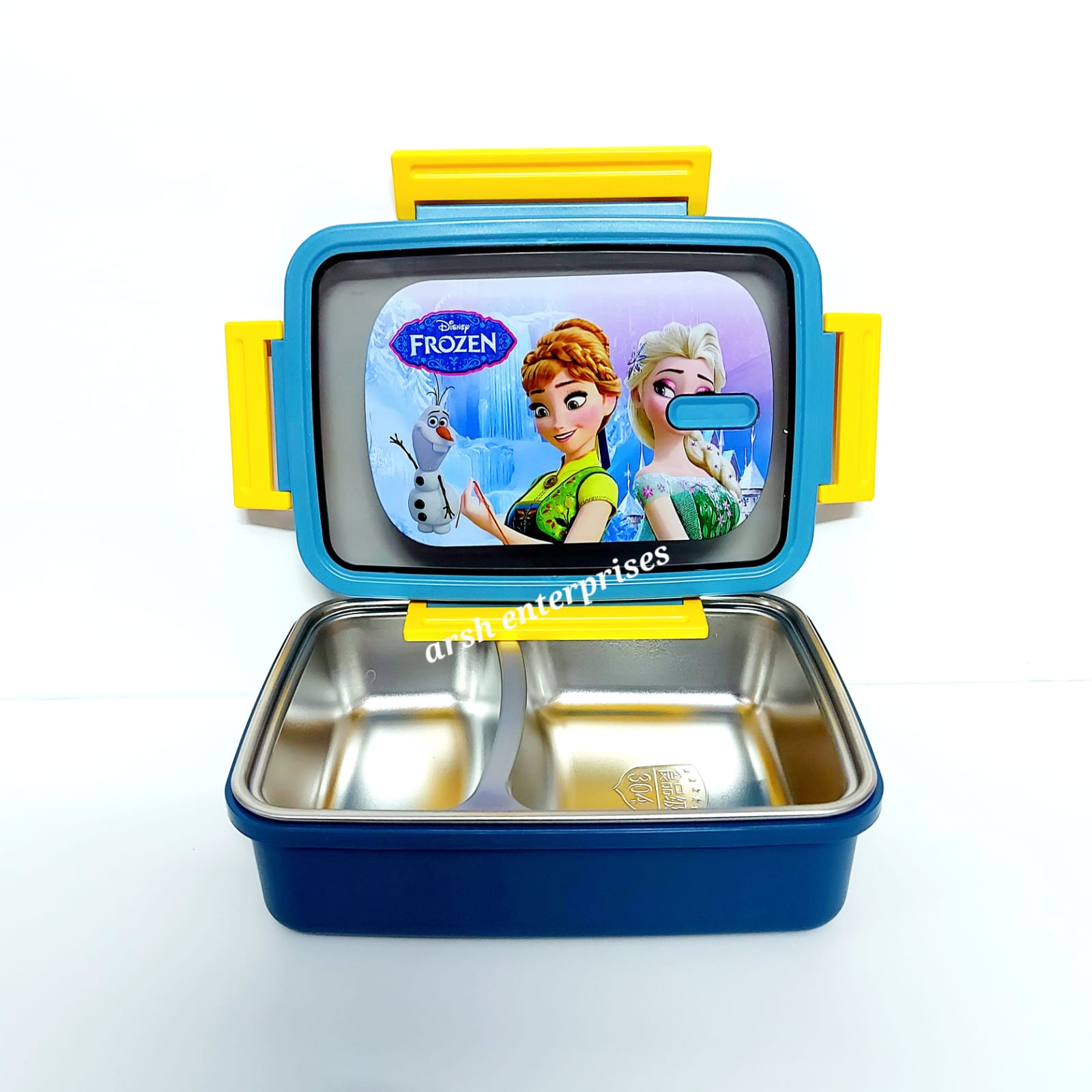 Disney Frozen Lunch Box Container Blue Girls Microwavable Made in