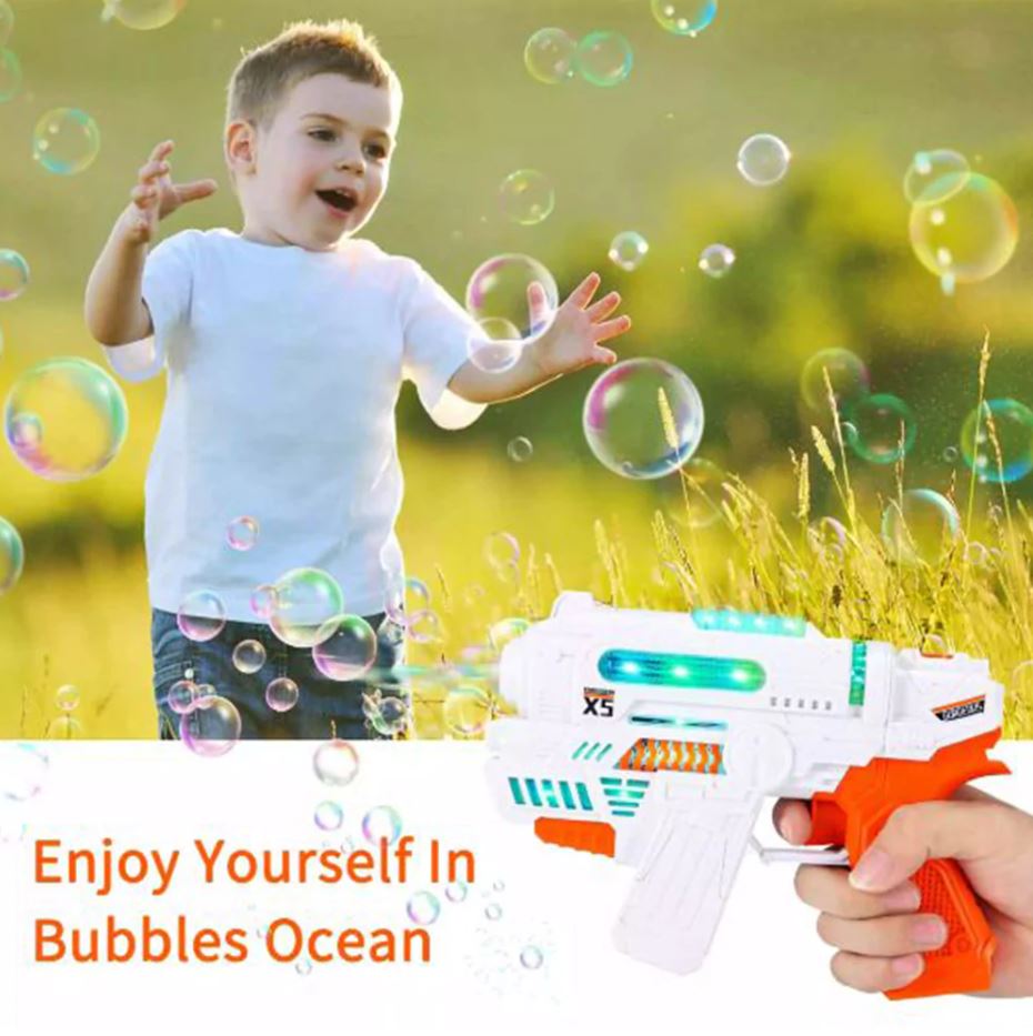 Bubble Blaster 8-Hole Automatic Electric Bubble Blower Machine Gun Toy for  Toddler Kids with 1 Solution – Suxus Shopee