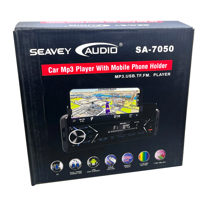 Seavey Audio SA7050 car dashboard MP3 player with mobile holder, get