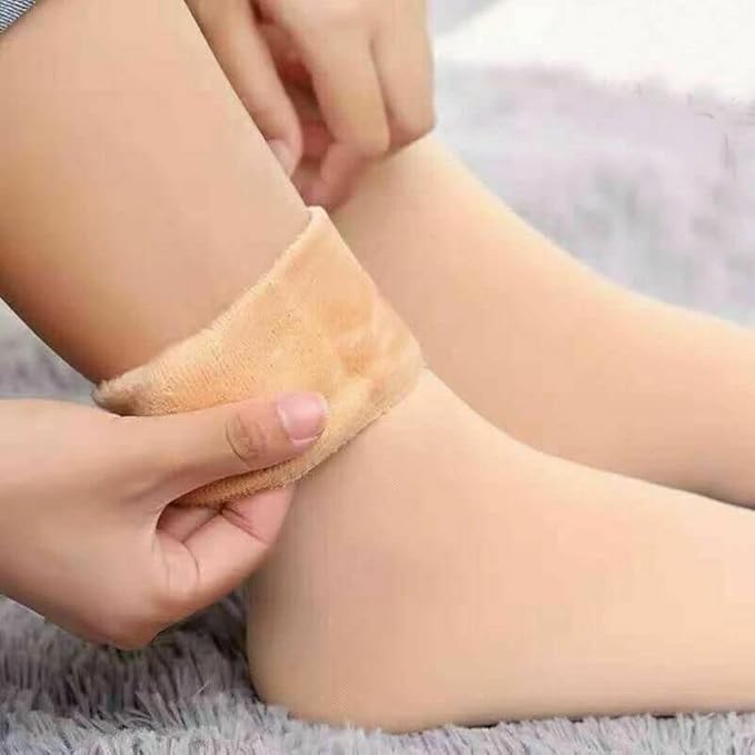 Women Winter Warm Socks Solid Color Comfortable Fleece Thick Stocking Soft Boots Sleeping Sock Female Elasticity Velvet Socks