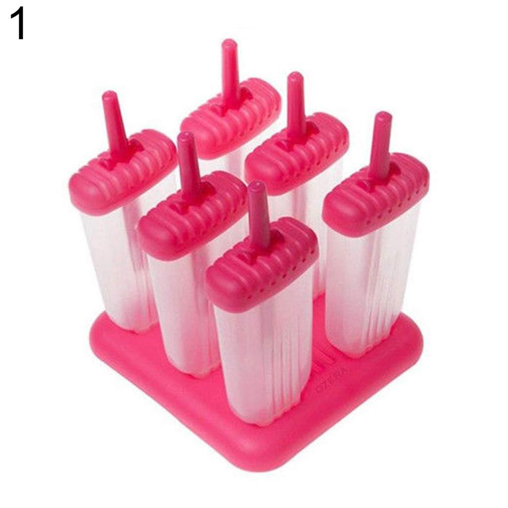 6 Grids Silicone Summer Ice lolly Ice Cream DIY Maker Mould Tray