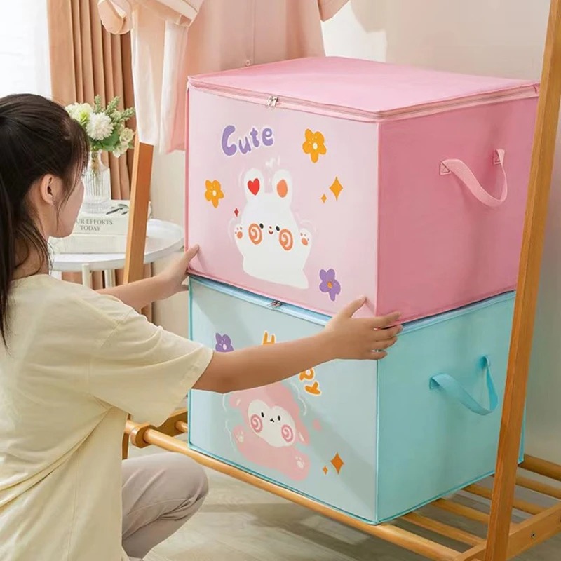 Hot Sales Home Storage Large Capacity Cartoon Quilt Storage Bag Thicken Waterproof Dustproof Clothes Toy Storage Box Tools