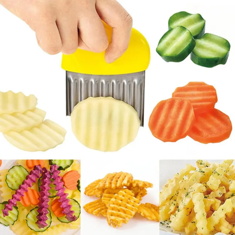 1 Piece French Fries Cutter Corrugated Stainless Steel Vegetable