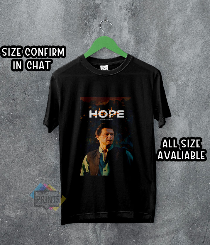 Imran Khan Photo Print Black Tee – Customizable Design