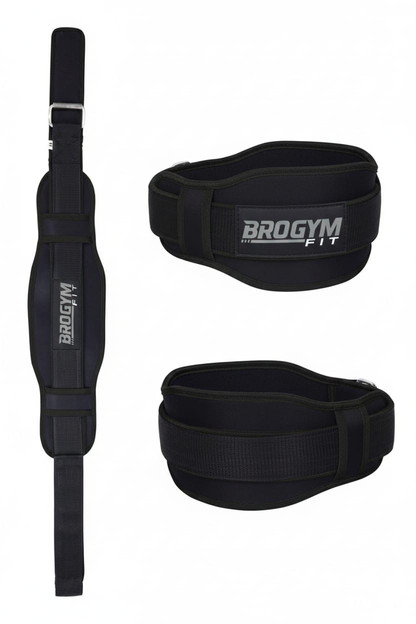 BROGYM FIT Weight Lifting Belt for Gym | Adjustable Back Support Belt | Heavy Duty Powerlifting Belt | Squat, Deadlift & Workout Training Belt