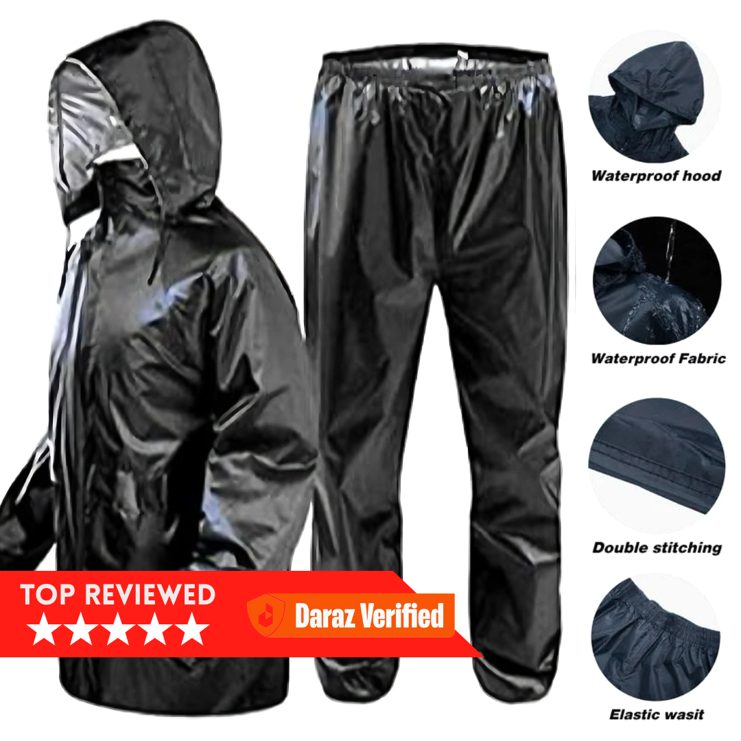 Premium Waterproof Rain Coat & Rain Suit Collection | Lightweight Parachute Fabric Rain Jacket | Full Body Dangree & Long Raincoat for Men | Windproof Bike Suit for Motorcycle, Cycling & Hiking | Heavy Duty Outdoor Rainwear