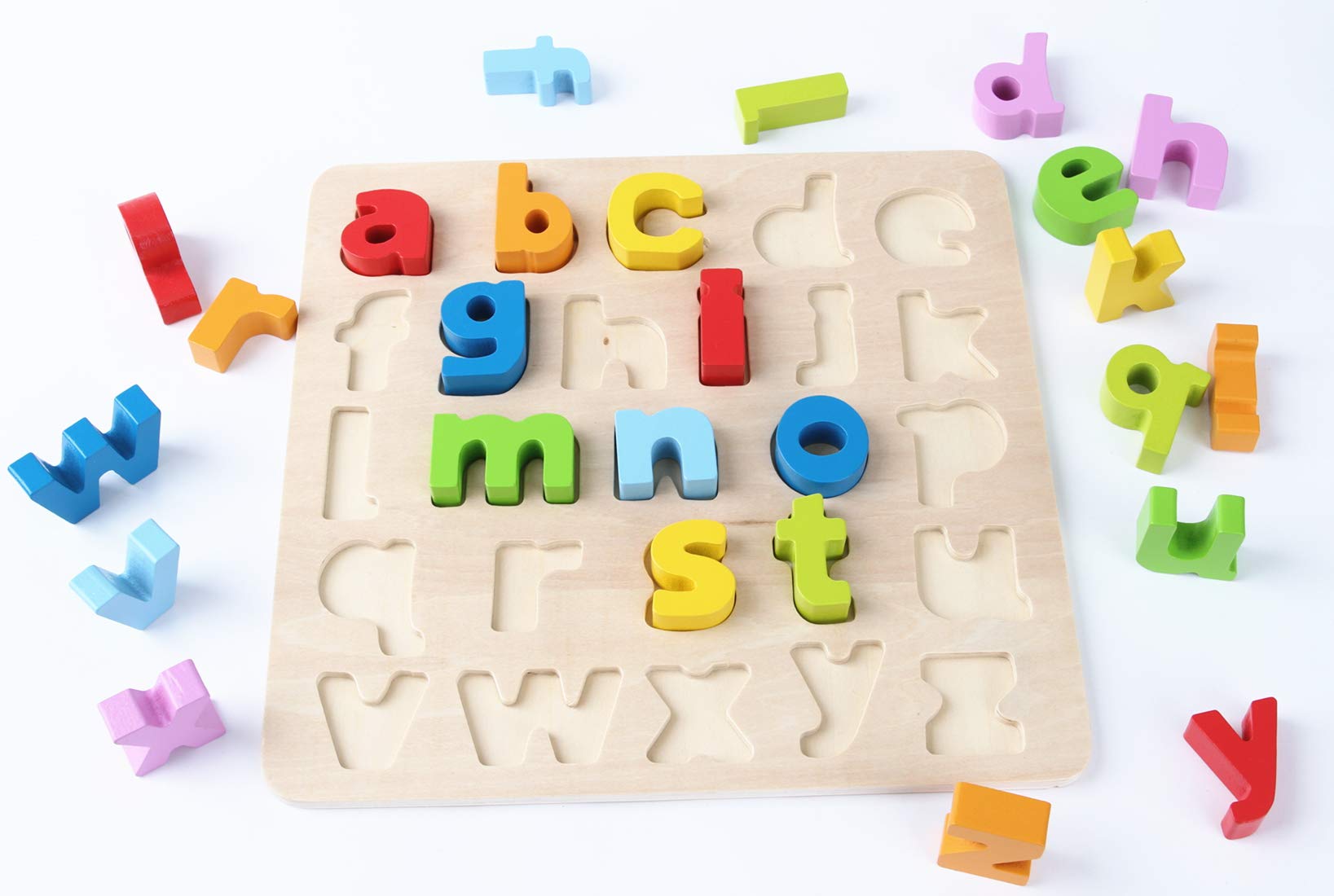 Wooden Alphabet ABC Board, Preschool Educational Montessori Toy Gift ...
