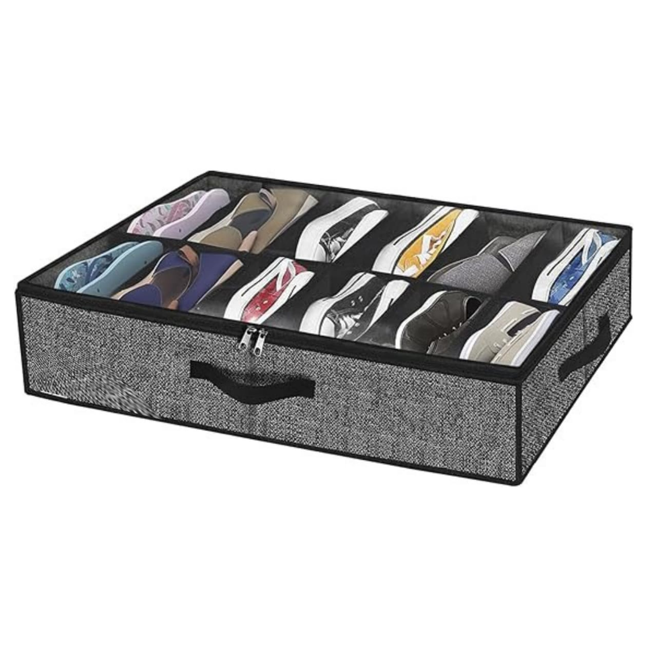 Dust-Proof 12 Grids Shoes Storage Bag / Nonwoven Transparent Shoes Cabinet