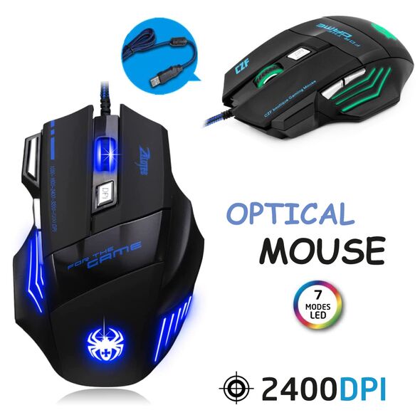 A70 Dragon Advance Gaming Optical Rgb Mouse with Coloured Lighting Effect USB Wired LED Backlit Illuminated 6 Buttons