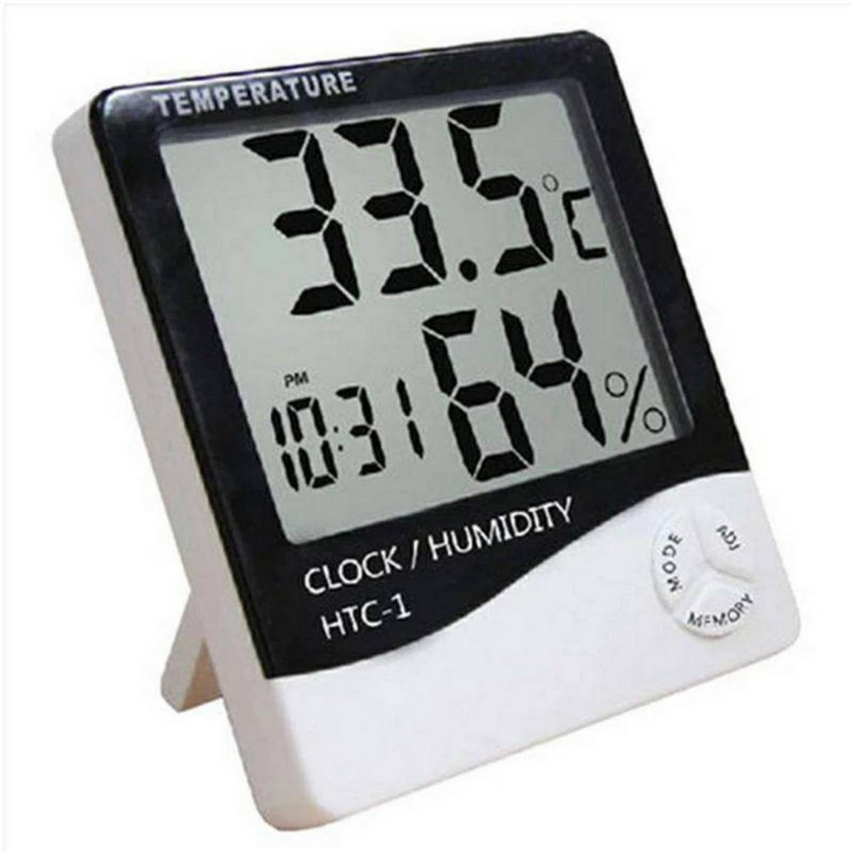 HTC-1 Electronic Temperature Humidity Meter, For Medical Indoor Room LCD Digital Thermometer Hygrometer Weather Station Alarm Clock