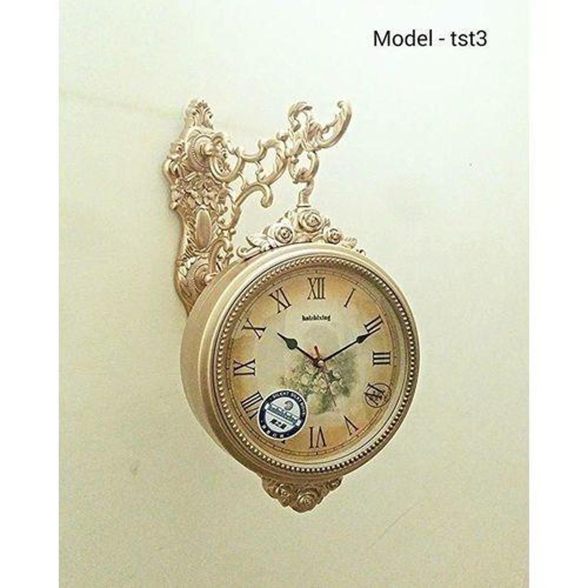 Double Sided Wall Clock - Gold