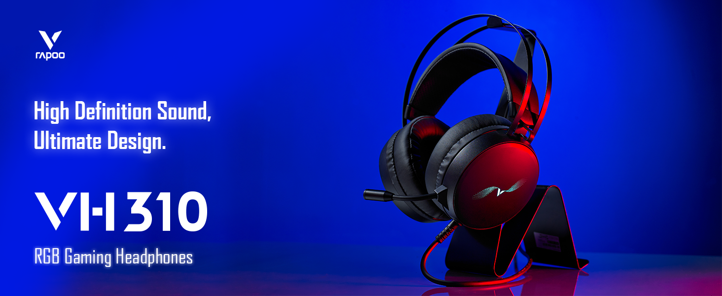 RAPOO VH310 Wired USB Gaming Headset RGB Virtual 7.1 Channel with Noise Reduction Built-in Mic for PC/Laptop 12 8314af5e9f93d453e40c578c32fea162