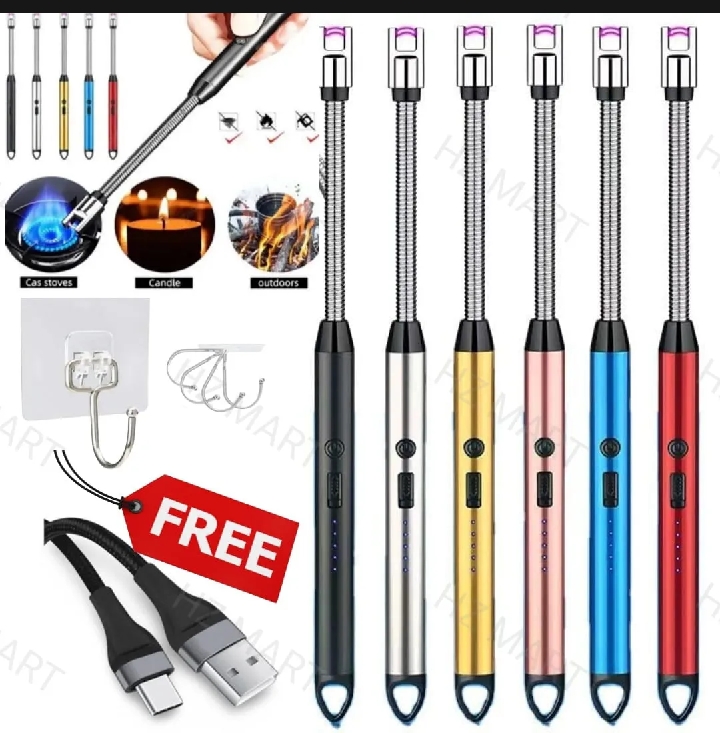 Electric Arc USB Rechargeable Flameless Arc Lighter Flexible and Windproof for Candles, Hiking, Camping, Kitchen, Fireplaces 360 degree free rotation ...