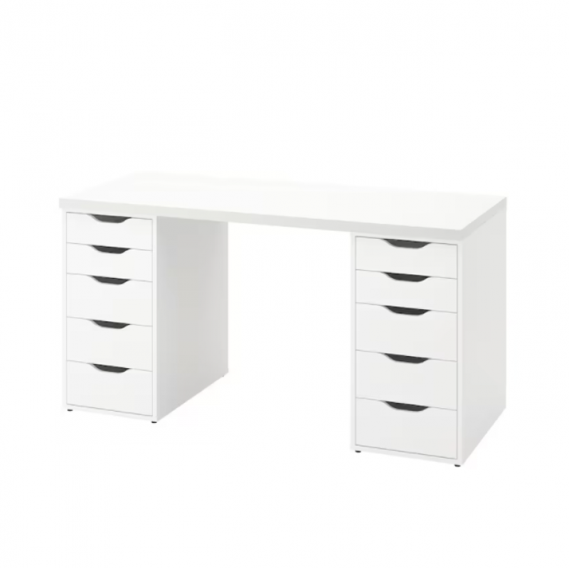 10 Drawer Gaming Desk , Computer Desk for home Office work in 54 inches length ..Waris Home Furniture