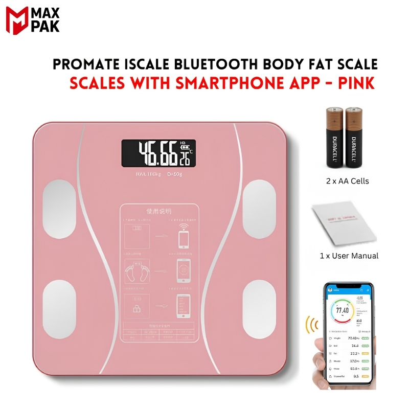 Upto 180kg Bluetooth Weight Machine With App - Smart Digital Body Weight Scale With Bluetooth Weighing Scale App & LED Digital Display - Accurate Body Fat & BMI Measurement Through App - Weighing Machine & Weighing Scale For Household Use