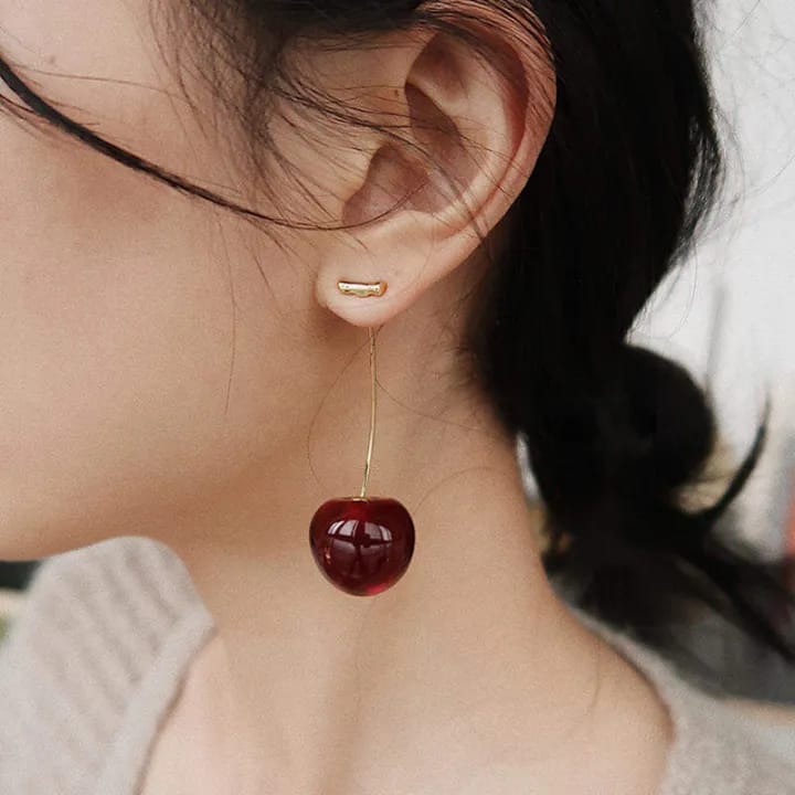 Red Cherry Drop Earrings – Cute Dangle Earrings for Women & Girls | Trendy Fashion Jewelry