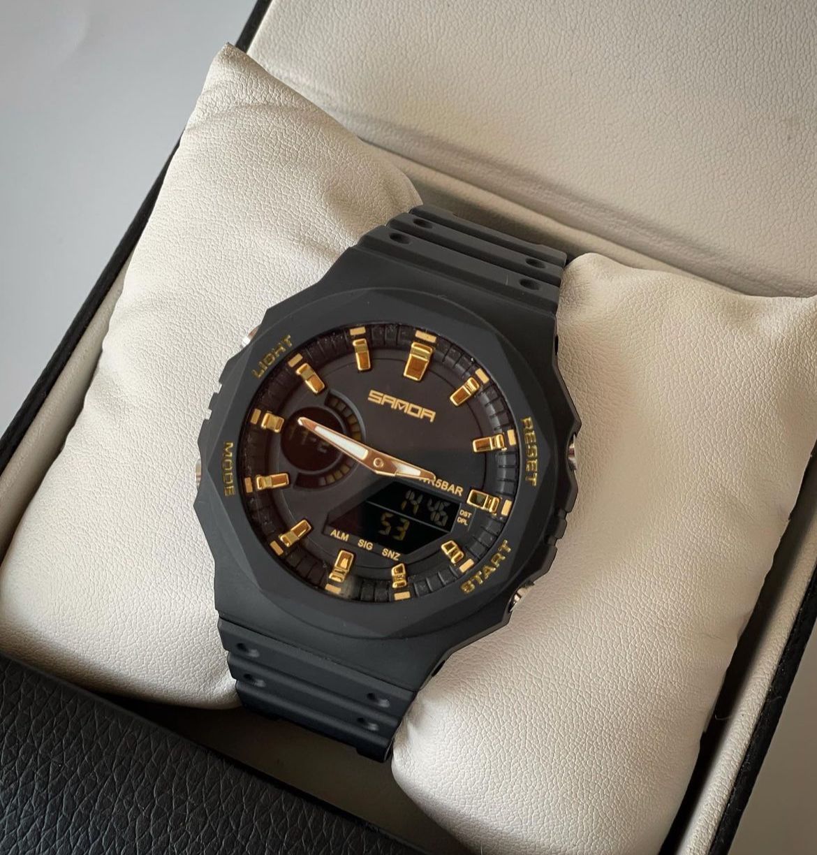 MEN'S Dual Time Wrist Sports Watch Sanda 6016 Waterproof WorldTime Model