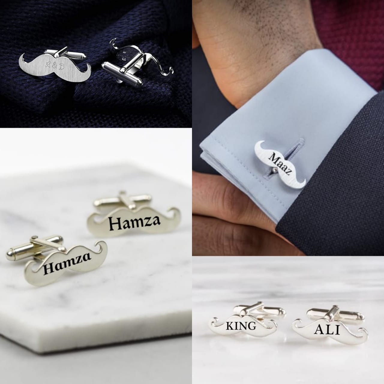 Customize Mustache Cufflinks With name New Article Here At The Ultimate
