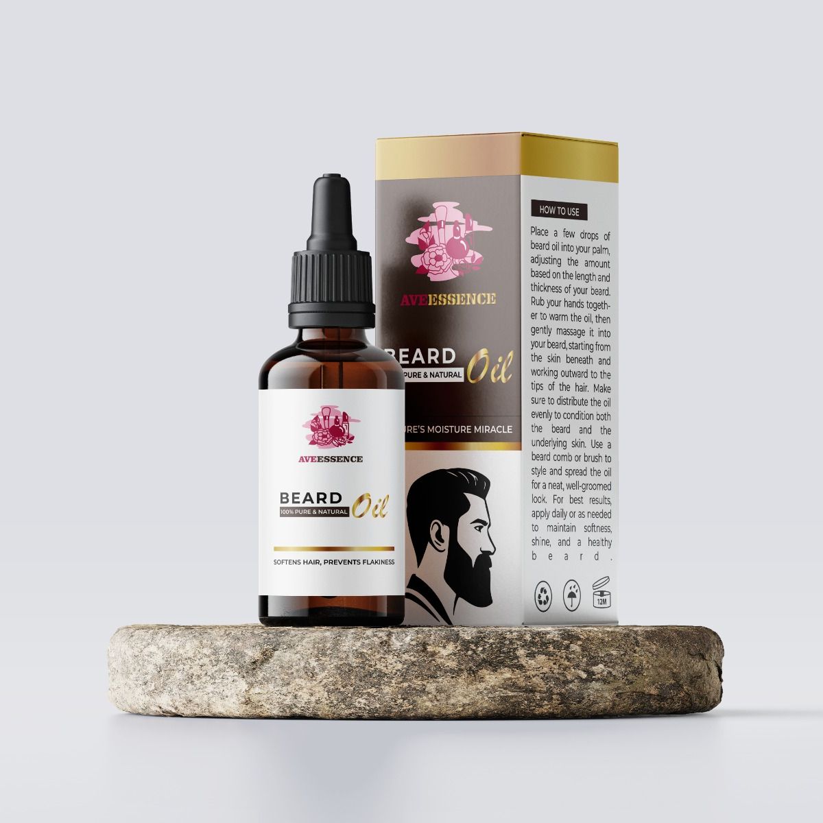 Aveessence Beard Oil – 100% Pure & Natural Cold-Pressed Oil