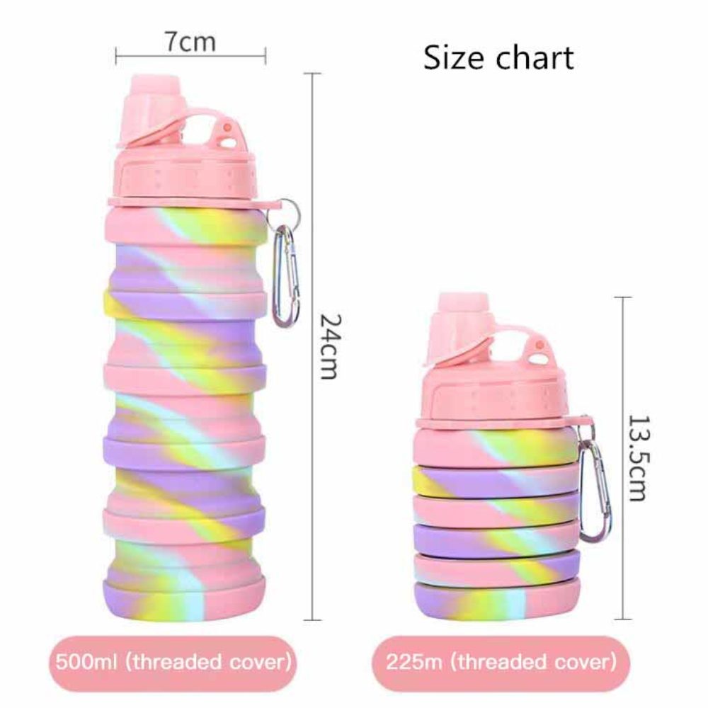 Bicycle Foldable Water Bottle Leakproof Cycling Water Drink Bottle Creative Telescopic Portable Outdoor Drinkware Bottle 1-Pcs