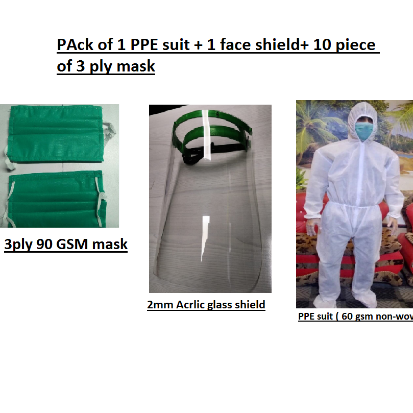 Product details of Medical PPE Kit - Non Woven polypropylene - 60grams - White With Shoes Cover: Buy Online at Best Prices in Pakistan | Daraz.pk