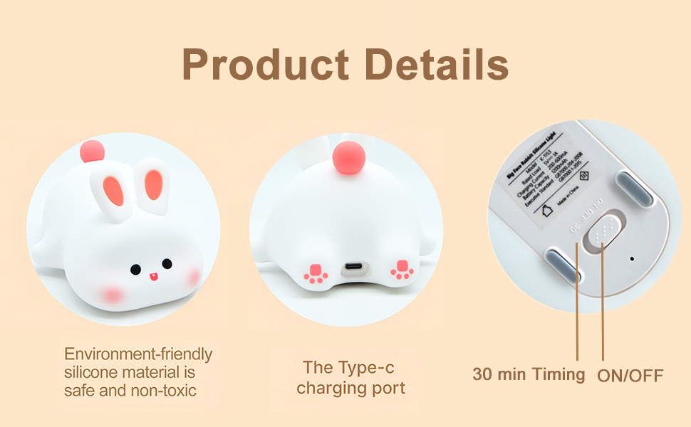 Silicone Bunny Night Light For Kids Rechargeable Cute Rabbit Lamp With Touch Sensor Soft Portable Nursery Night Lamp 19 Silicone Bunny Night Light For Kids Rechargeable Cute Rabbit Lamp With Touch Sensor Soft Portable Nursery Night Lamp