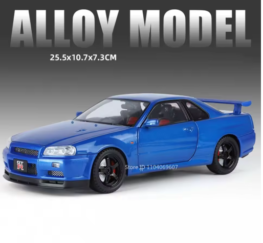 1:18 Nissan Skyline GT-R R34 Officially Licensed Diecast Model Car – Premium JDM Collectible