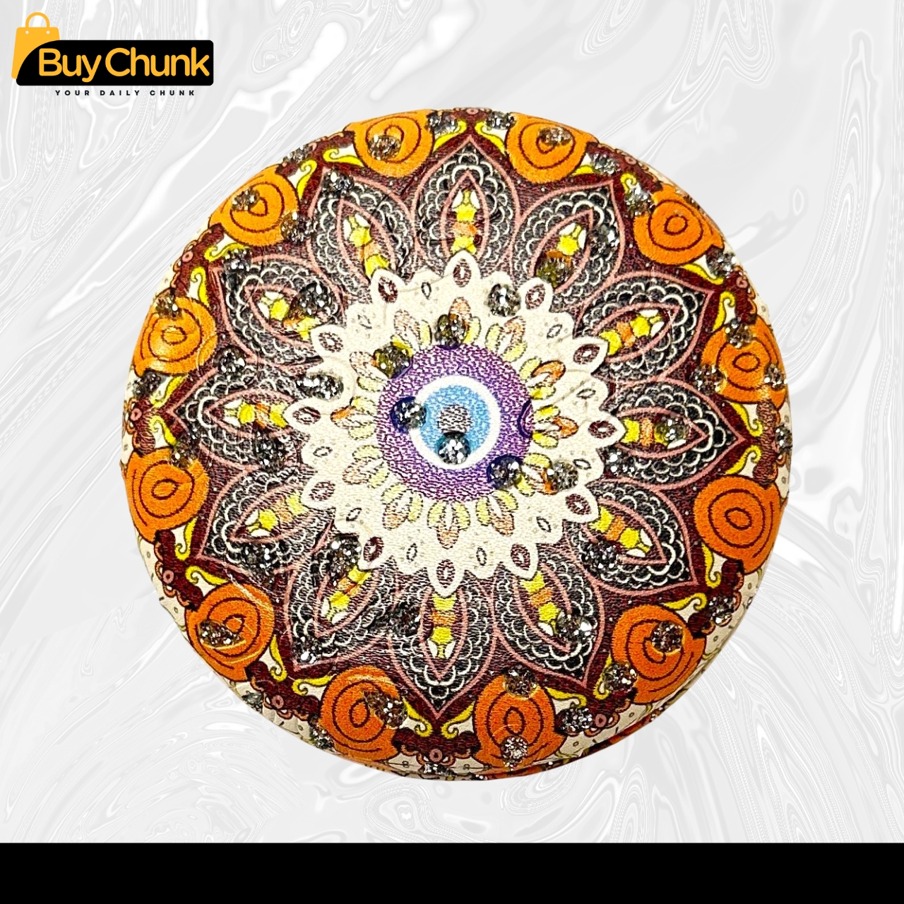 Mandala Compact Mirror with Glitter Design | Stylish Mandala Design for Everyday Use | Dual-Sided Compact Makeup Mirror for Women | Perfect Gift Idea